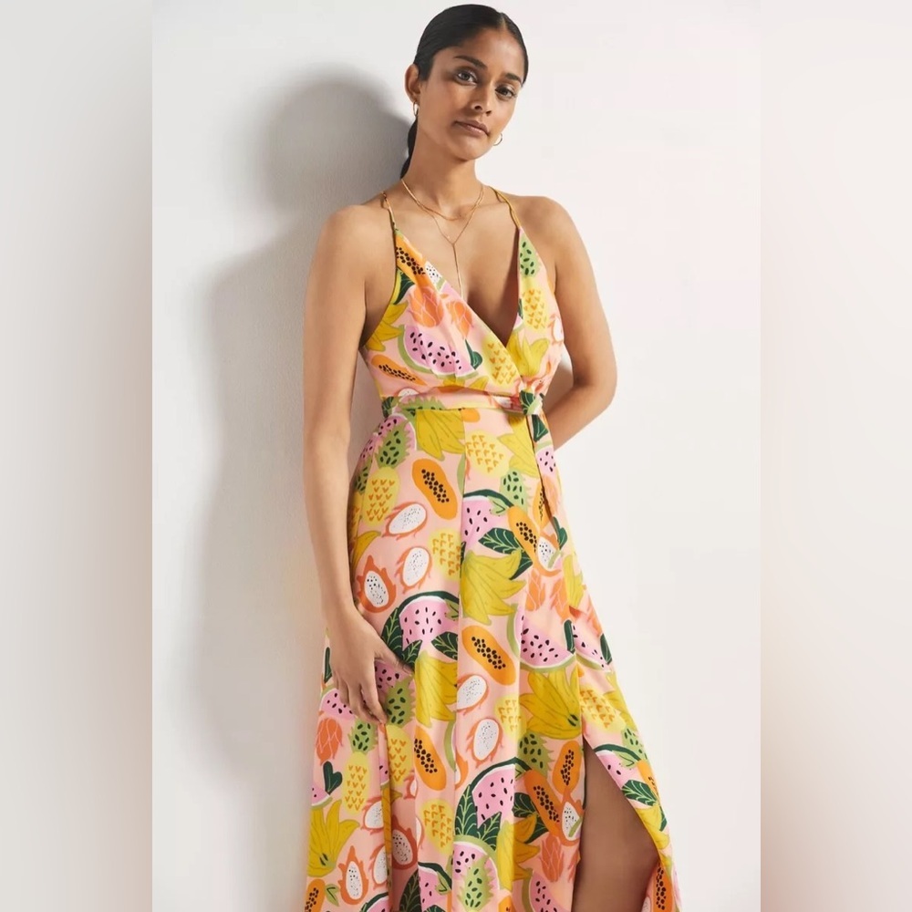 Hutch Glenne Matte Satin Wrap Dress - Picture 2 of 4